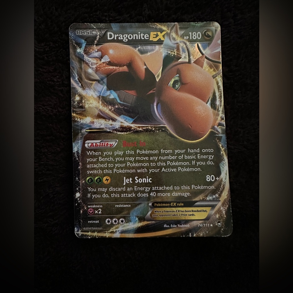 Dragonite EX 74/111 Holo 2014 XY Furious Fists LP in mint condition